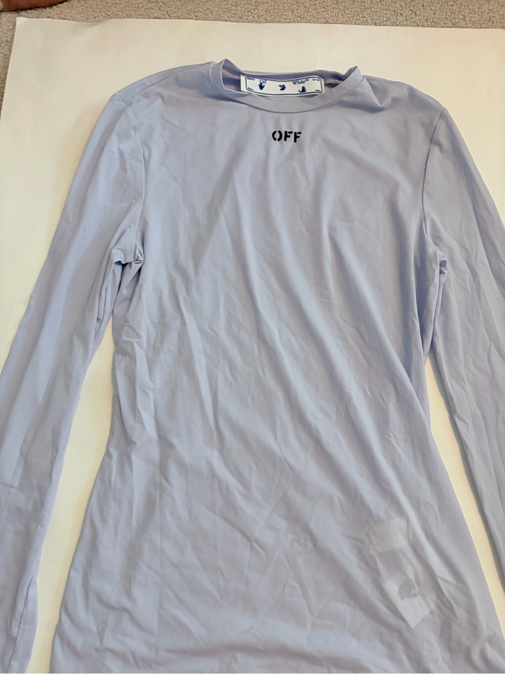 Off-White Pale Lavender OFF Logo Fitted Long Sleeve Top